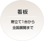 看板：野立て1台から全国展開まで